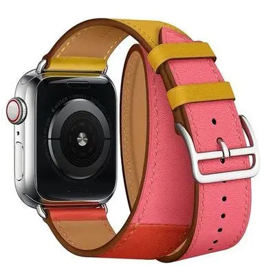 Genuine Leather Bracelet Strap For Apple Watch Band 45mm 49mm 41mm 44mm 42mm 40mm band iWatch Ultra/2 10 42/46mm 9 8 7 6 5 4 SE